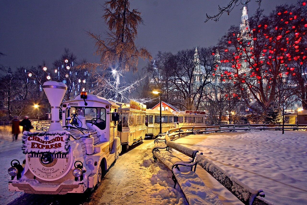 A Snowy European Christmas Market