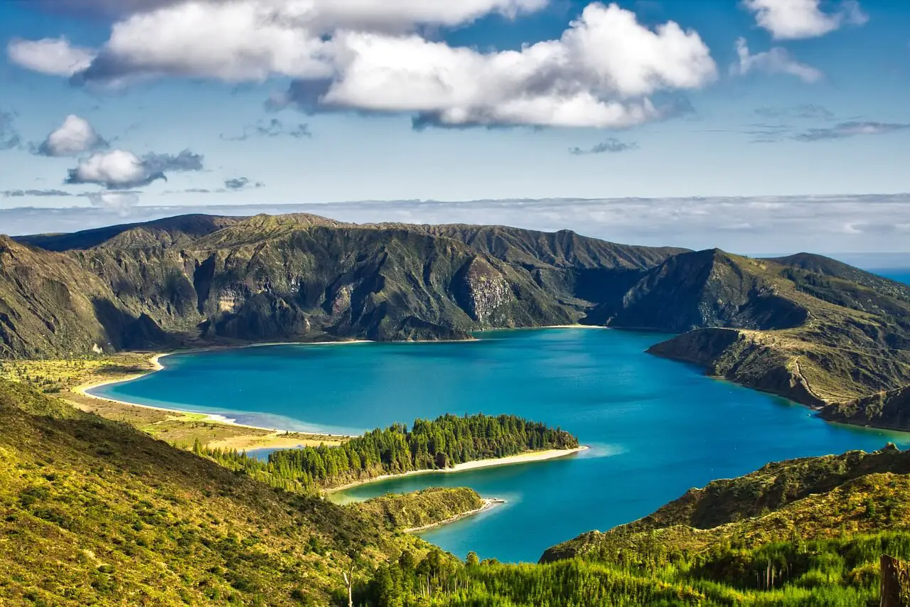 Luxury travel trends 2020: A lagoon in the Azores islands off the coast of Portugal