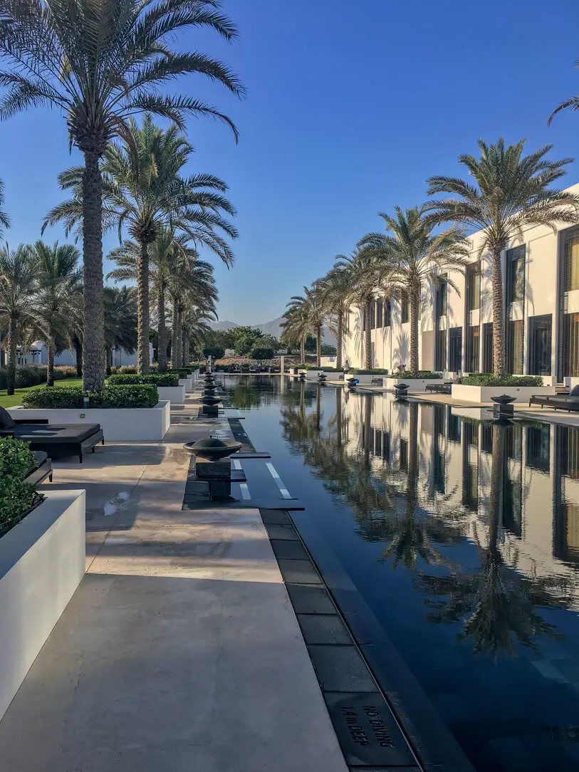 The Long Pool at the Chedi, a luxury hotel in Muscat Oman