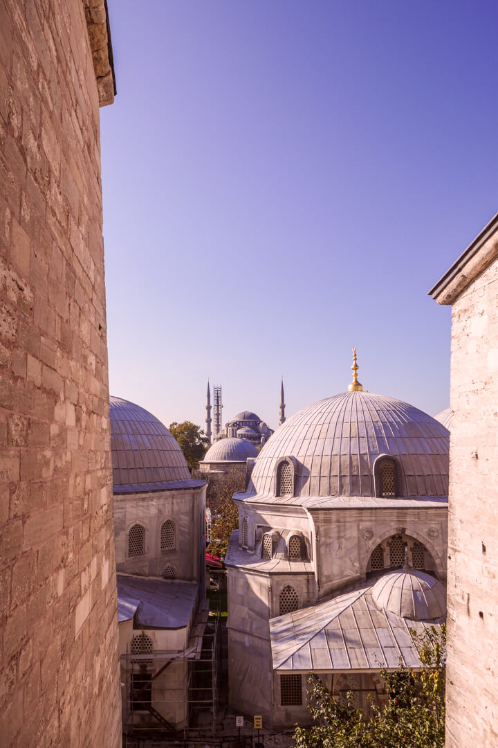 View of the Blue Mosque from Hagia Sophia museum