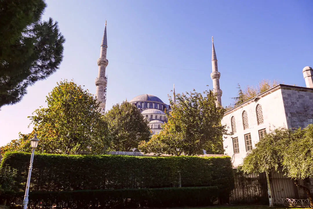 The Blue Mosque, also known as Sultan Ahmed Mosque in Istanbul Turkey