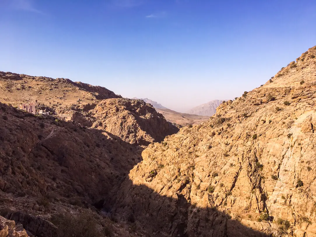 Abandoned villages clinging to the mountainside in Oman