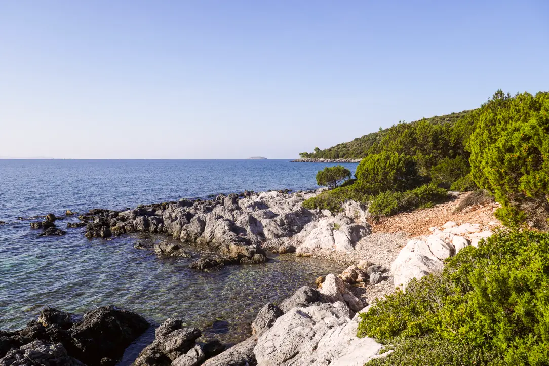 A deserted cove along the Aegean coastline