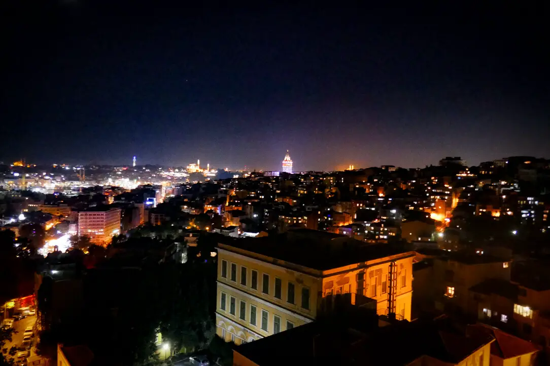Night time view of Istanbul