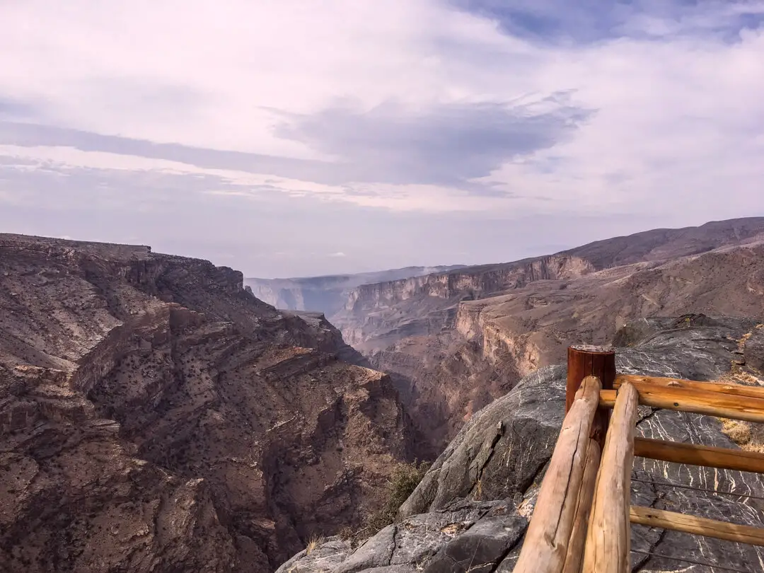 View of the mountains at the Alila Jabal Akhdar luxury hotel in Oman