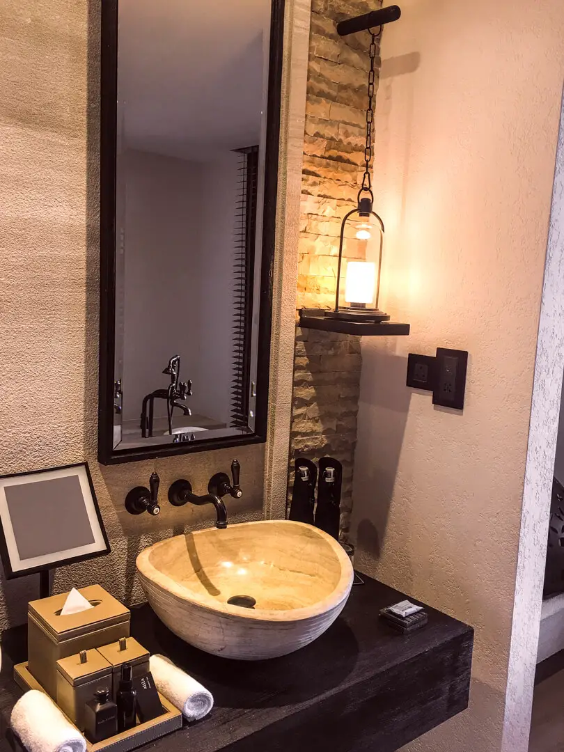 Bathroom at the Alila Jabal Akhdar luxury hotel