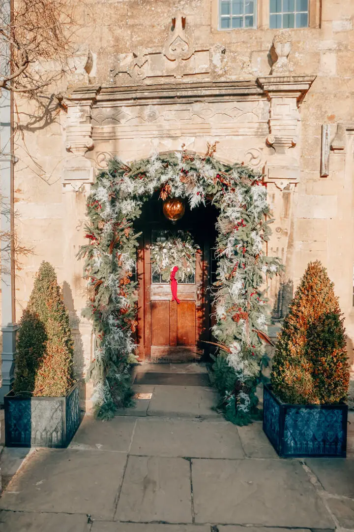 Entrance to the Lygon Arms, a boutique luxury hotel in the village of Broadway in the Cotswolds