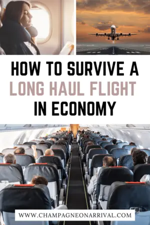 Pin for How to Survive A Long Haul Flight in Economy