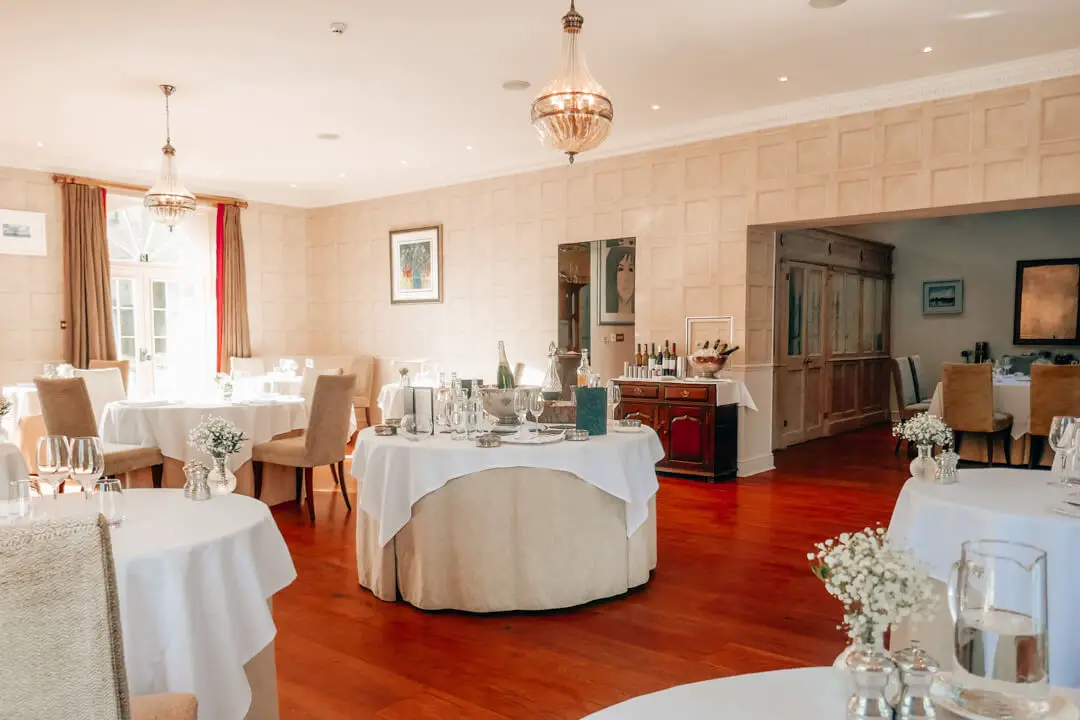 Restaurant at Slaughters Manor House, a luxury boutique hotel in the Cotswolds